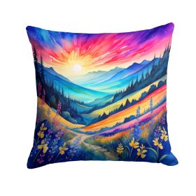 Colorful Annual Larkspur Throw Pillow Machine Washable, Indoor Outdoor Decorative Pillow for Couch, Bed or Patio, 18Hx18W