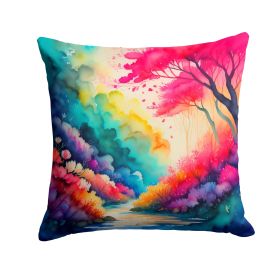 Colorful Azaleas Throw Pillow Machine Washable, Indoor Outdoor Decorative Pillow for Couch, Bed or Patio, 18Hx18W