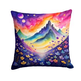 Colorful Violets Throw Pillow Machine Washable, Indoor Outdoor Decorative Pillow for Couch, Bed or Patio, 18Hx18W