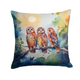 Owls Throw Pillow Machine Washable, Indoor Outdoor Decorative Pillow for Couch, Bed or Patio, 18Hx18W