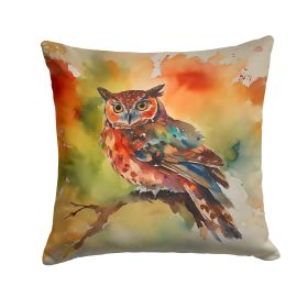 Elf Owl Throw Pillow Machine Washable, Indoor Outdoor Decorative Pillow for Couch, Bed or Patio, 18Hx18W