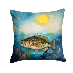 Smallmouth Bass Throw Pillow Machine Washable, Indoor Outdoor Decorative Pillow for Couch, Bed or Patio, 18Hx18W