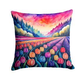 Colorful Hyacinths Throw Pillow Machine Washable, Indoor Outdoor Decorative Pillow for Couch, Bed or Patio, 18Hx18W