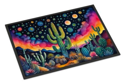 NEW Queen of the Night Cactus in Color Doormat Front Door Mat Indoor Outdoor Rugs for Entryway, Non Slip Washable Low Pile, 18H X 27W