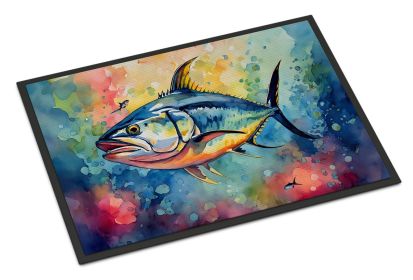 NEW Yellowfin Tuna Doormat Front Door Mat Indoor Outdoor Rugs for Entryway, Non Slip Washable Low Pile, 18H X 27W