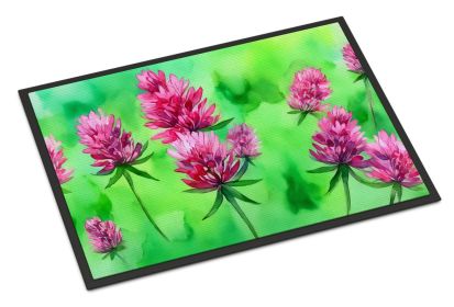 NEW Vermont Red Clover in Watercolor Doormat Front Door Mat Indoor Outdoor Rugs for Entryway, Non Slip Washable Low Pile, 18H X 27W