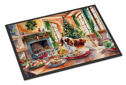 NEW Cavalier Spaniel Christmas Cookies Doormat Front Door Mat Indoor Outdoor Rugs for Entryway, Non Slip Washable Low Pile, 18H X 27W