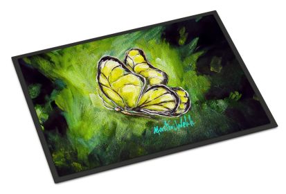 NEW Glover Fly Sage Butterfly Doormat Front Door Mat Indoor Outdoor Rugs for Entryway, Non Slip Washable Low Pile, 18H X 27W