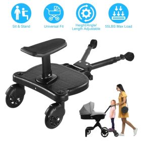 2026 New-Universal Stroller Board ,Multi-Angle Adjustable Stroller Board with 360° Swivel Wheels, Sit & Stand Universal Stroller Accessory with S
