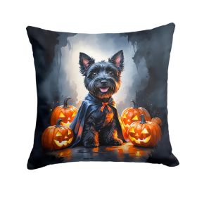 Scottish Terrier Puppy Halloween Throw Pillow Machine Washable, Indoor Outdoor Decorative Pillow for Couch, Bed or Patio, 18Hx18W (Option: Default)