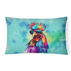 Hippie Animals Throw Pillow Throw Pillow for Indoor Couch Bed Outdoor Patio Washable, Rooster 4040,12Hx16W (Option: Default)