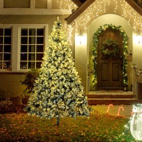 9' Artificial Snow Christmas Trees with Frosted Branches (Option: Green-1200x420x440 mm)