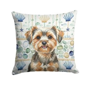 Yorkiepoo Coastal Sea Glass Throw Pillow Decorative Indoor Outdoor Accent Cushion for Couch, Bed or Patio, 14Hx14W (Option: Default)