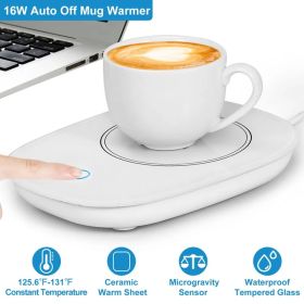 Coffee Mug Warmer Cup Warmer Auto Shut Off Coffee Tea Milk Electric Heater Pad Office Home Desk Coffee Mug Warmer Electric Beverage Warme (Option: White)