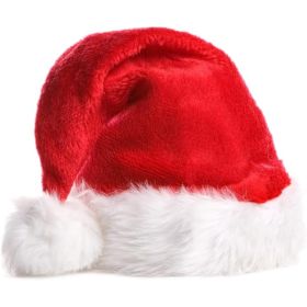Santa Hat For Adults, Classic Soft Velvet Christmas Hat (Option: RED)