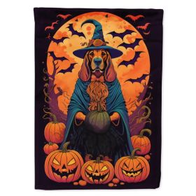 Bloodhound Witchy Halloween House Flag Large Porch Sleeve Pole Decorative Outside Yard Banner Artwork Wall Hanging, Polyester, House Size, Multic (Option: Default)