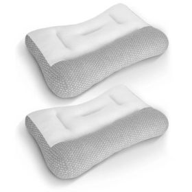 Ergonomic Bed Pillow Breathable Mesh Pillow for Neck Support Dual Height Design Down Alternative Pillow for Side Back Sleepers (Option: 2Pcs Low Pillow)