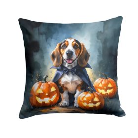 Basset Hound Puppy Halloween Throw Pillow Machine Washable, Indoor Outdoor Decorative Pillow for Couch, Bed or Patio, 14Hx14W (Option: Default)