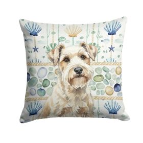 Sealyham Terrier Coastal Sea Glass Throw Pillow Decorative Indoor Outdoor Accent Cushion for Couch, Bed or Patio, 18Hx18W (Option: Default)