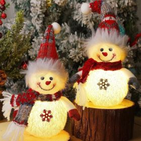 2 Pack Christmas Table Decorations, 10 Inch Lighted Snowmen Figurines, Light Up Snowman Holiday Present (Option: Red White)