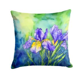 Tennessee Iris in Watercolor Throw Pillow Machine Washable, Indoor Outdoor Decorative Pillow for Couch, Bed or Patio, 18Hx18W (Option: Default)