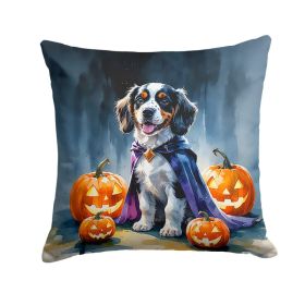 Welsh Springer Spaniel Puppy Halloween Throw Pillow Machine Washable, Indoor Outdoor Decorative Pillow for Couch, Bed or Patio, 18Hx18W (Option: Default)