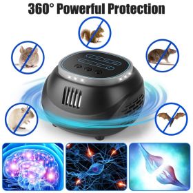 Ultrasonic Pest Chaser - 4KHz to 65KHz, 4 Modes, Strobe Light - Covers 861 - 1292 sq. ft, Safe for Humans & Pets (Option: black)