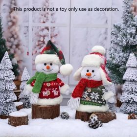 2pcs Christmas and New Year White Winter Fabric Scarf with Hat Snowman Set, Indoor Table Chair Fireplace Decoration - Suitable for People Aged 14 (Option: 2PCS)