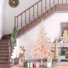 Unlit Spruce Artificial Christmas Tree with Realistic Branches and 1000 Tips (Option: Pink-1050x240x260 mm)