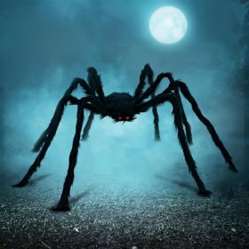 5 FT Giant Halloween Spider, Large Black Yard Lawn Garden Patio Decor For Indoor Outdoor Use (Option: black)