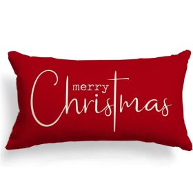 Christmas Pillow Covers Merry Christmas Throw Pillow Decorative Christmas Red Cotton Cloth Linen Cloth Pillow Cover Sofa Cover Decorative (Option: RED)
