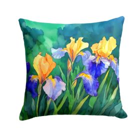Tennessee Iris in Watercolor Throw Pillow Machine Washable, Indoor Outdoor Decorative Pillow for Couch, Bed or Patio, 14Hx14W (Option: Default)