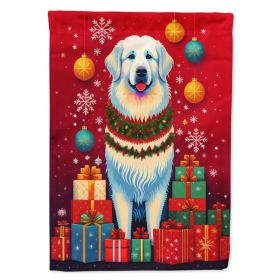 Great Pyrenees Holiday Christmas House Flag Large Porch Sleeve Pole Decorative Outside Yard Banner Artwork Wall Hanging, Polyester, House Size, M (Option: Default)