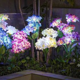 4 Pack Solar Garden Lights Realistic Hydrangea Garden Stake Lights, Solar Powered Flowers For Lawn Decoration, Backyard Decor, And Gift Giving (p (Option: 4Pcs)