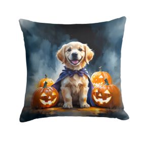 Golden Retriever Puppy Halloween Throw Pillow Machine Washable, Indoor Outdoor Decorative Pillow for Couch, Bed or Patio, 14Hx14W (Option: Default)