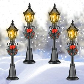 4 Pcs Christmas Miniature Village Lamp Post Light, Classic (Option: Classic)