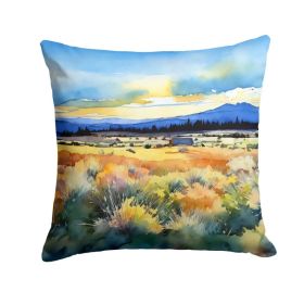 Nevada Sagebrush in Watercolor Throw Pillow Machine Washable, Indoor Outdoor Decorative Pillow for Couch, Bed or Patio, 14Hx14W (Option: Default)