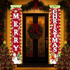 Christmas Decorations Lighted Banner For Door, Snowman&Santa (Option: Merry ChristmasA)