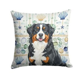 Bernese Mountain Dog Coastal Sea Glass Throw Pillow Decorative Indoor Outdoor Accent Cushion for Couch, Bed or Patio, 18Hx18W (Option: Default)
