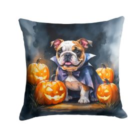 English Bulldog Puppy Halloween Throw Pillow Machine Washable, Indoor Outdoor Decorative Pillow for Couch, Bed or Patio, 14Hx14W (Option: Default)