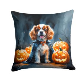 Cavalier Spaniel Puppy Halloween Throw Pillow Machine Washable, Indoor Outdoor Decorative Pillow for Couch, Bed or Patio, 14Hx14W (Option: Default)