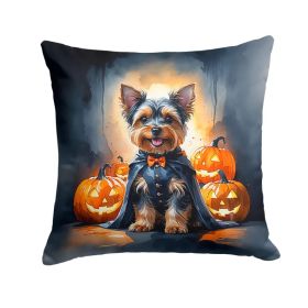 Yorkshire Terrier Yorkie Puppy Halloween Throw Pillow Machine Washable, Indoor Outdoor Decorative Pillow for Couch, Bed or Patio, 14Hx14W (Option: Default)