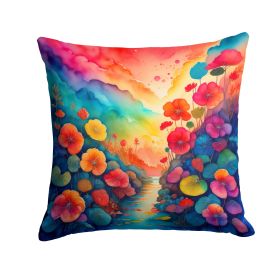 Colorful Begonias Throw Pillow Machine Washable, Indoor Outdoor Decorative Pillow for Couch, Bed or Patio, 18Hx18W (Default: Default)
