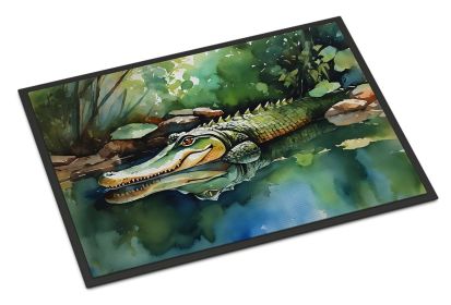 NEW Alligator Doormat Front Door Mat Indoor Outdoor Rugs for Entryway, Non Slip Washable Low Pile, 18H X 27W (Default: Default)