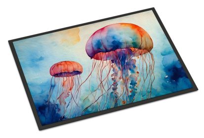 NEW Jellyfish Doormat Front Door Mat Indoor Outdoor Rugs for Entryway, Non Slip Washable Low Pile, 18H X 27W (Default: Default)