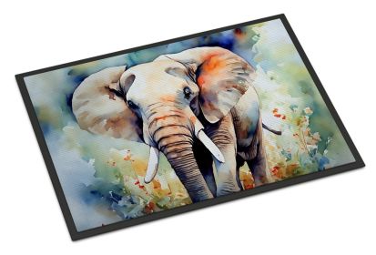 NEW Elephant Doormat Front Door Mat Indoor Outdoor Rugs for Entryway, Non Slip Washable Low Pile, 18H X 27W (Default: Default)