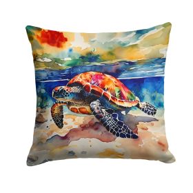 Loggerhead Sea Turtle Throw Pillow Machine Washable, Indoor Outdoor Decorative Pillow for Couch, Bed or Patio, 18Hx18W (Default: Default)