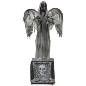 5.5ft Halloween Animatronic Decoration With Light Up Eyes And Shaking Wings (Option: As shown)