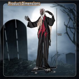 8.2 FT Standing Animatronic Werewolf With Howling Sounds, Red Flashing Eyes And Poseable Arms (Option: black)