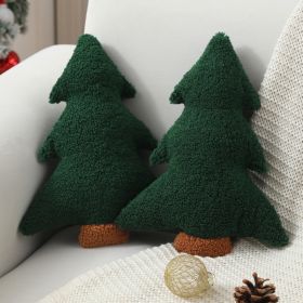 Christmas Pillows,Christmas Tree Pillow Set Of 2 Cute Xmas Tree Shaped Plush Pillow Stuffed Christmas Decor For Party Home Sofa Cushion Bed (Option: GREEN)